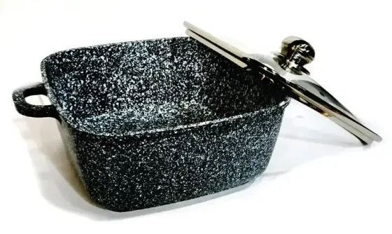 Кастрюля казан с крышкой Benson BN-361 из литого алюминия 3 л Черный (BN-361) Коломия