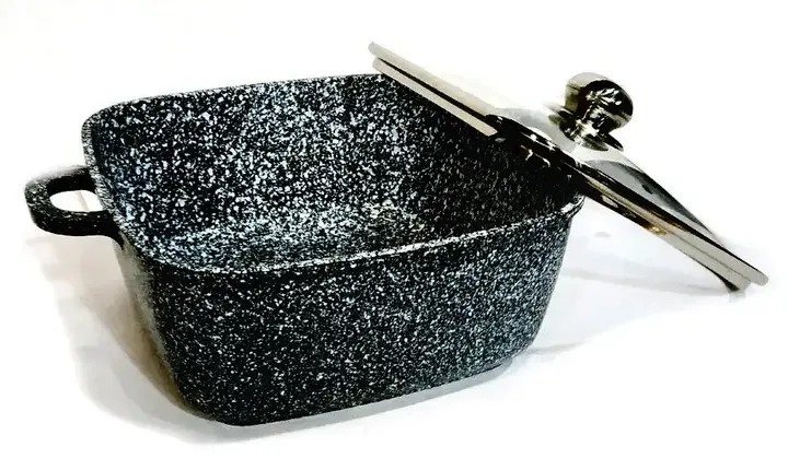 Кастрюля казан с крышкой Benson BN-361 из литого алюминия 3 л Черный (BN-361) Коломия - фото 2