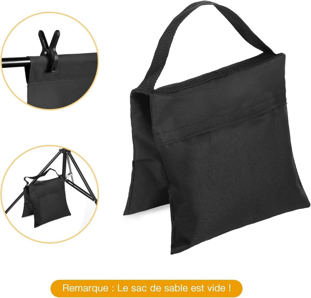 Стенд для фону OMBAR 2.6x3 м чорний телескопічний 0.9–2.6 м поперечина до 3 м 4 кліпси для фото/відео товарної зйомки Київ - фото 2