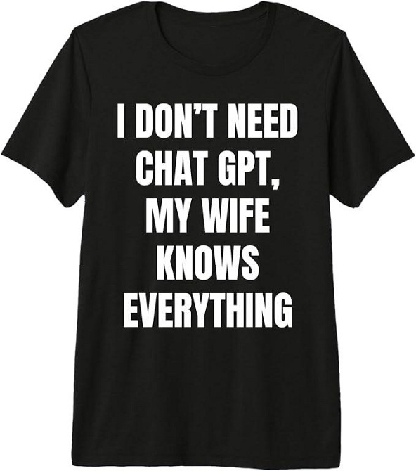 Футболка с надписью “I don’t need Chat GPT, my wife knows everything” Темно синий, XXL Черновцы - изображение 1
