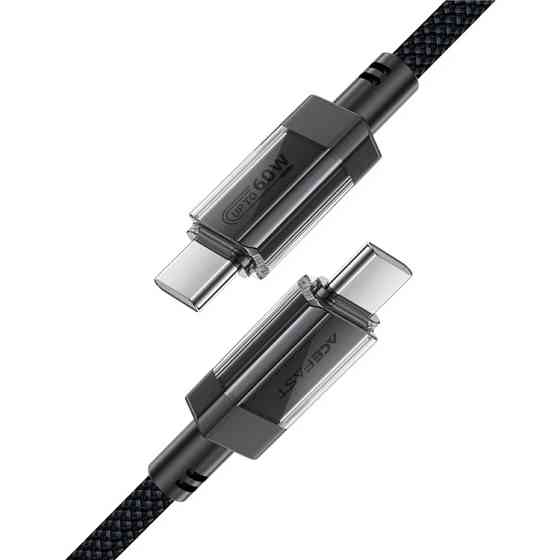 Кабель USB 2.0 Type-C M-M, 1.2м 60W stainless steel Black, C12-03 Acefast Вінниця