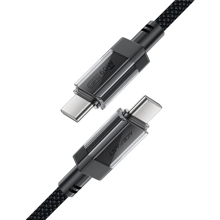 Кабель USB 2.0 Type-C M-M, 1.2м 60W stainless steel Black, C12-03 Acefast Вінниця - фото 3