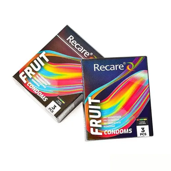 Презервативи Holographic Recare Fruit Flavour Condoms 3 шт, аромати: м'ята, банан, полуниця Львів