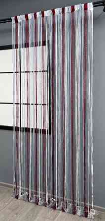 Штори-нитки "Кісея" з люрексом Бордовий з сірим і білим 300х300см 1 шт (61-083) Київ