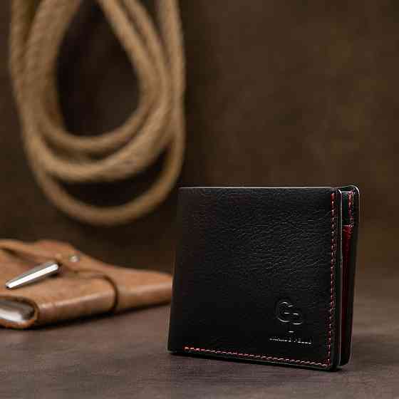 Кожаное стильное портмоне GRANDE PELLE 11551 Черный Киев