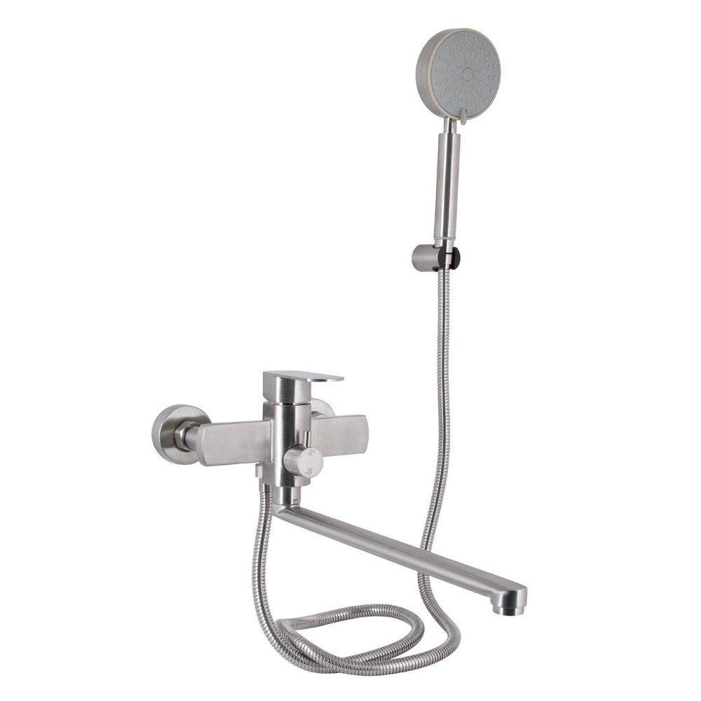 Змішувач для ванни Lidz Luna 005 (з душовим гарнітуром) (k35) LDLUN005NKS46093 Nickel Київ - фото 1