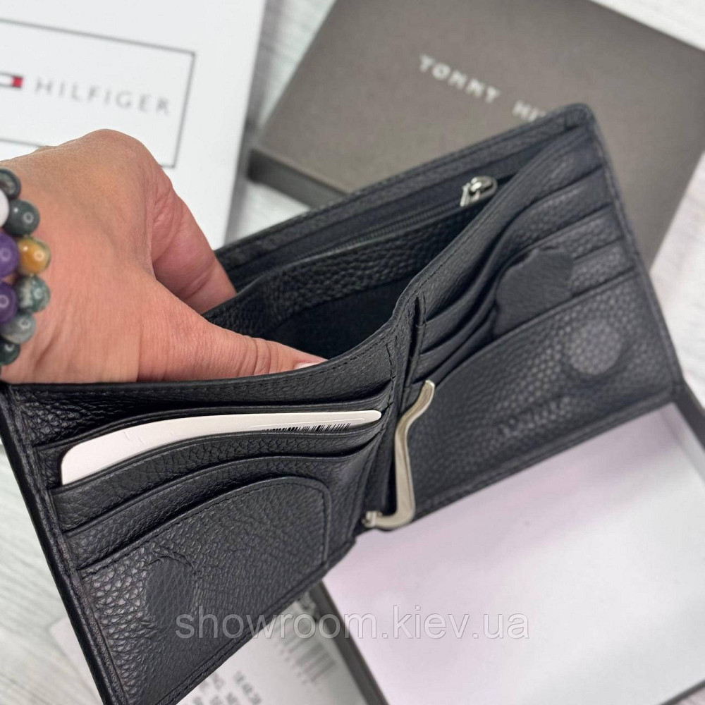 Мужской брендовый кожаный кошелек на магните TH (6607) Киев - изображение 2