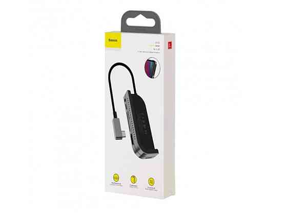 USB-Hub Baseus Bend Angle No.7 Multifunctional Type-C HUB Converter Dark gray Київ