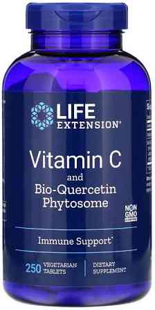 Вітамін С + біо-кверцетин Life Extension Vitamin C and Bio-Quercetin Phytosome 250 вег таблеток Київ