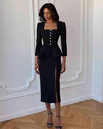 Женский стильный привлекательный костюм двойника Черный, 46/48 Одесса