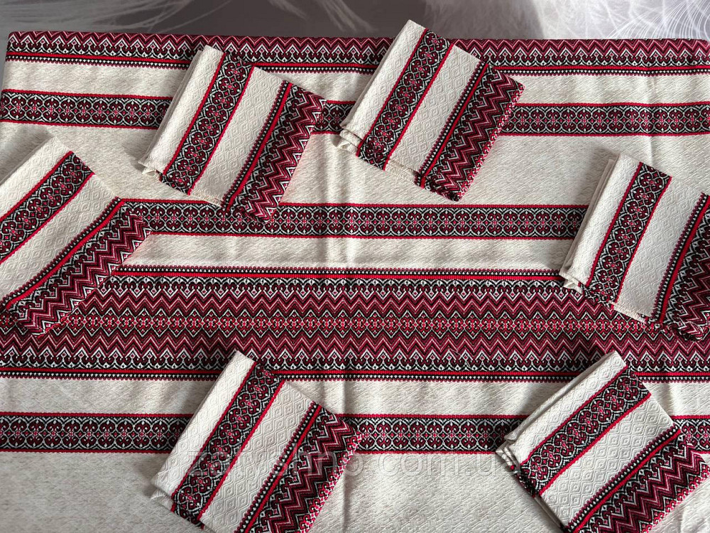 Ляльна вишита скатертина з серветками Київ - фото 6