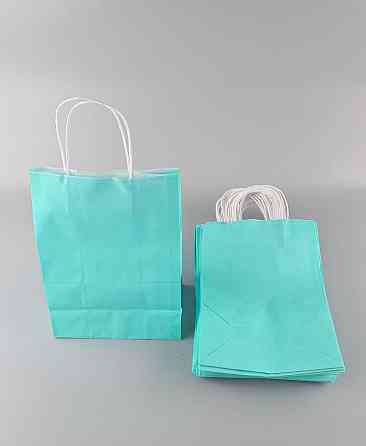 Пакет с ручками бумажный 28*19*11,5  ЗЕЛЕНЫЙ (25 шт) Харьков