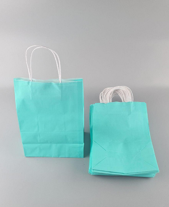 Пакет с ручками бумажный 28*19*11,5  ЗЕЛЕНЫЙ (25 шт) Харьков - изображение 2