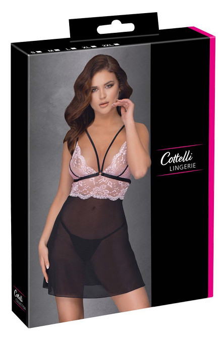 Пеньюар Babydoll black/pink S Sex Aura Киев - изображение 2
