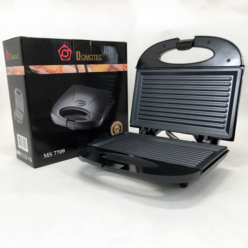 Настольный контактный электрогриль DOMOTEC, Гриль для приготовления шашлыков, Гриль прижимной рифленый SG-76 Львов - изображение 8