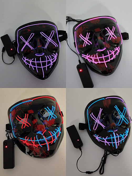 Неонова LED маска для вечірок 18222 Луцьк - фото 1