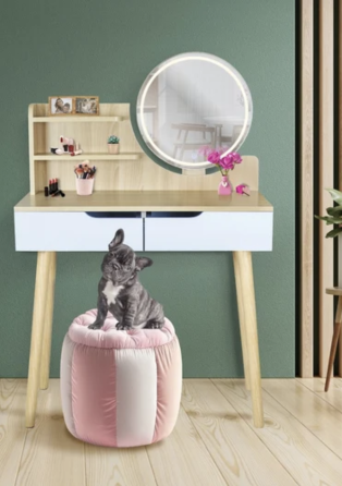 Туалетний столик Jumi Scandi LED підсвітка, з шухлядами, світлий бук Київ