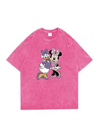 Футболка оверсайз винтаж с принтом Розовый Дейзи+Минни Харьков