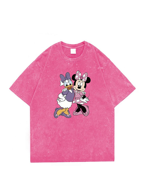Футболка оверсайз винтаж с принтом Розовый Дейзи+Минни Харьков - изображение 2