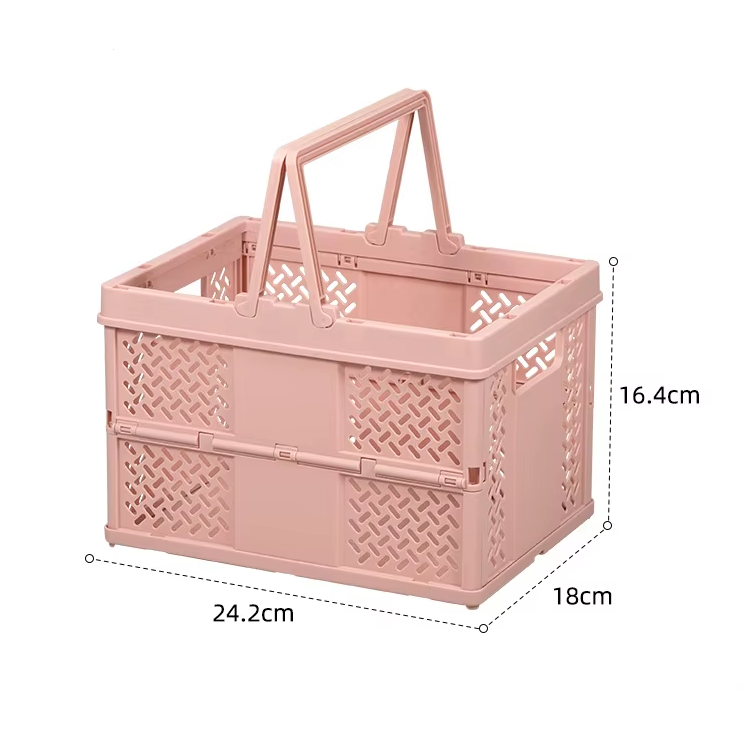 Складная корзина для хранения с ручками, пластиковый органайзер для мелочей, 24×18×16см, цвет белый Каменец-Подольский - изображение 4