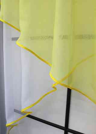 Кухонная занавеска VR-Textil № 053к желтый с белым 280х170 см (52-1060) Киев