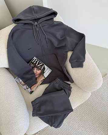 Жіночий повсякденний теплий костюм із тринитки на флісі Графіт, 48/50 Одеса