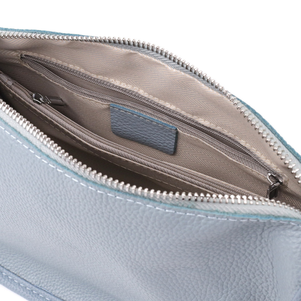 Полукруглая сумка для женщин из натуральной кожи Vintage 22908 Серо-голубой Киев - изображение 7