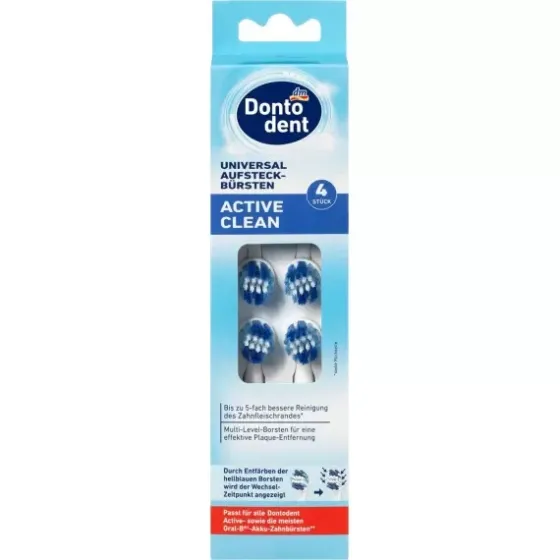 Универсальные насадки-щетки Active Clean, 4 шт (Германия) Dontodent Aufsteckbürsten Active Clean, 4  Львов
