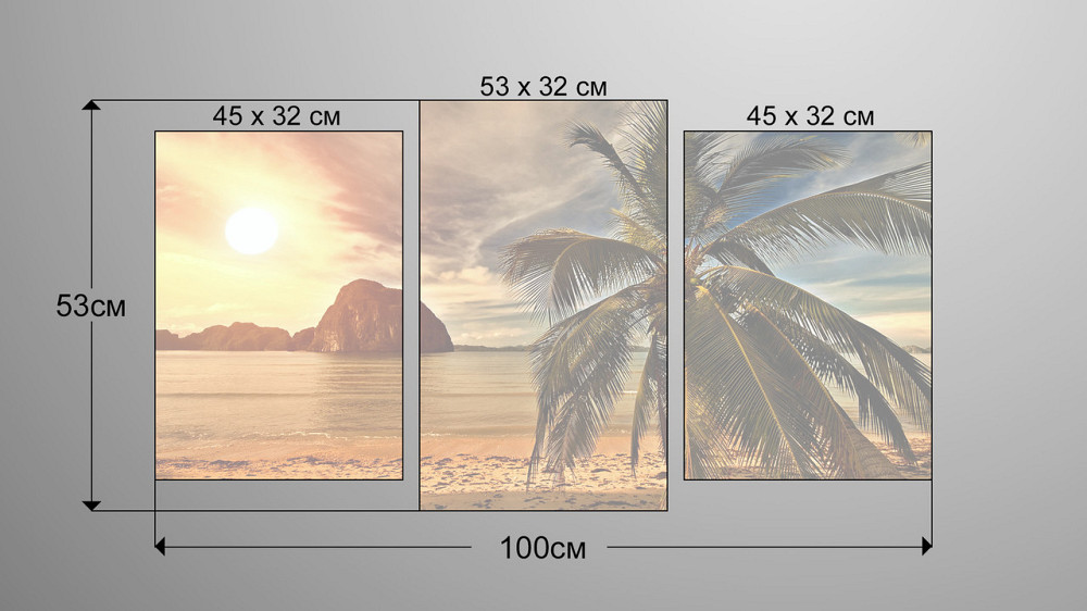 Модульна картина Пляж Art-168_3 Київ - фото 3