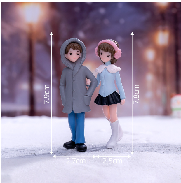 Новогодние фигурки людей Зимняя пара для декора, мини-сада, флорариума, моделирования, песочного стола Одесса - изображение 1