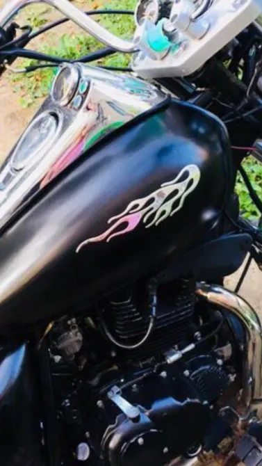 Наклейка на мото авто Огонь Серебро, Золото объемная Киев - изображение 2