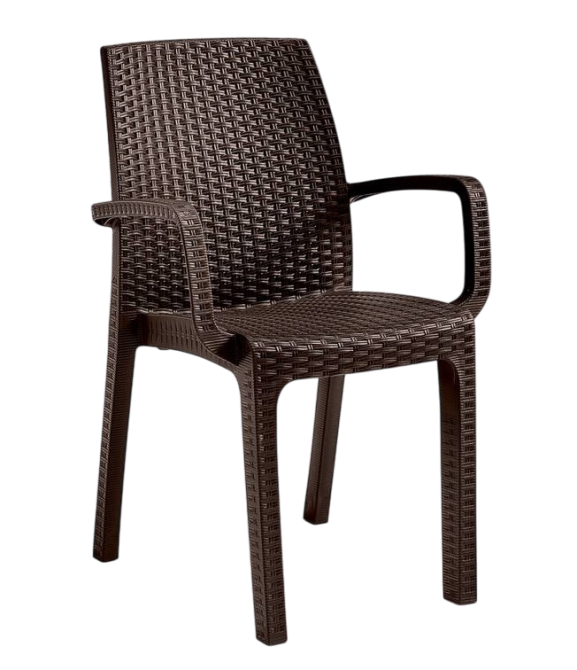 Стілець садовий пластиковий BICA Verona armchair, коричневий Київ - фото 1