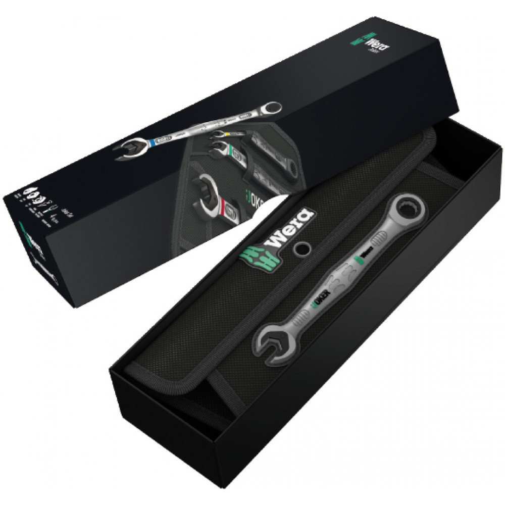 Набір ключів комбінованих Wera з тріскачкою 10-19мм 4шт, в сумці, Joker 6000 05073290001 Одеса - фото 4