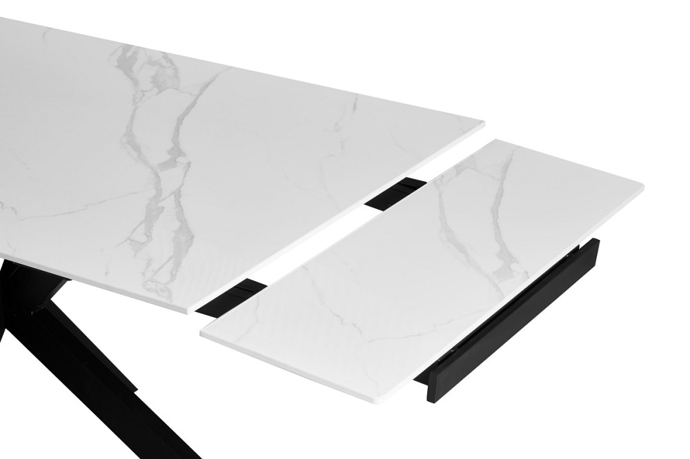 Стіл Квант 160 (+60)*90, чорний/кераміка білий Киев - изображение 5