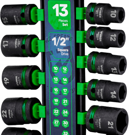 Набір ударних торцевих головок 1/2" 10-32мм 13шт. Wuber (Польща) Київ