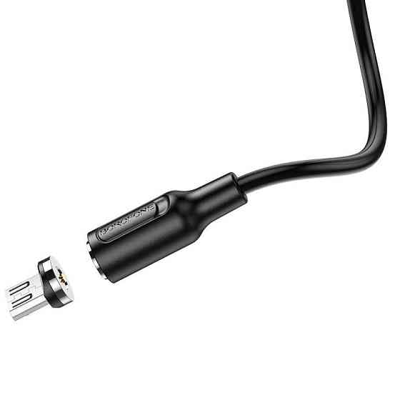 Кабель BOROFONE BX41 USB - Micro 2.4A, 1m, PVC, PVC разъемы, magnetic, цвет черный BX41MB Одесса