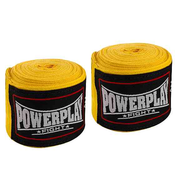 Бинти для боксу PowerPlay 3047 Жовті Lycra (спандекс) (4м) Каменское