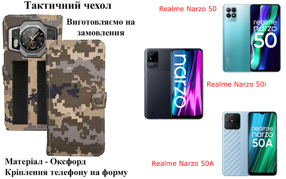 Тактический чехол для OPPO Reno2, OPPO Reno2 Z, крепится к снаряжению на липучке Киев - изображение 1