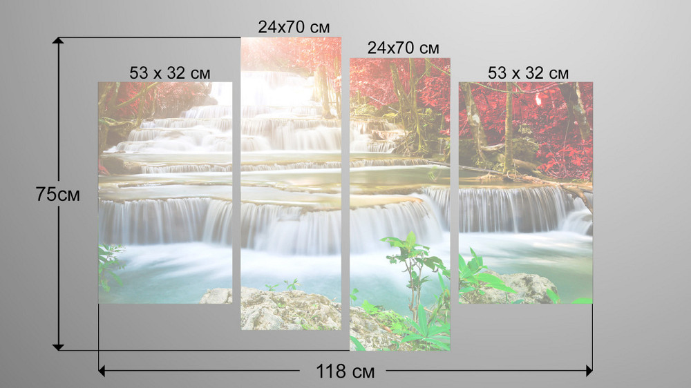 Модульная картина Водопад Art-138_4 Киев - изображение 3