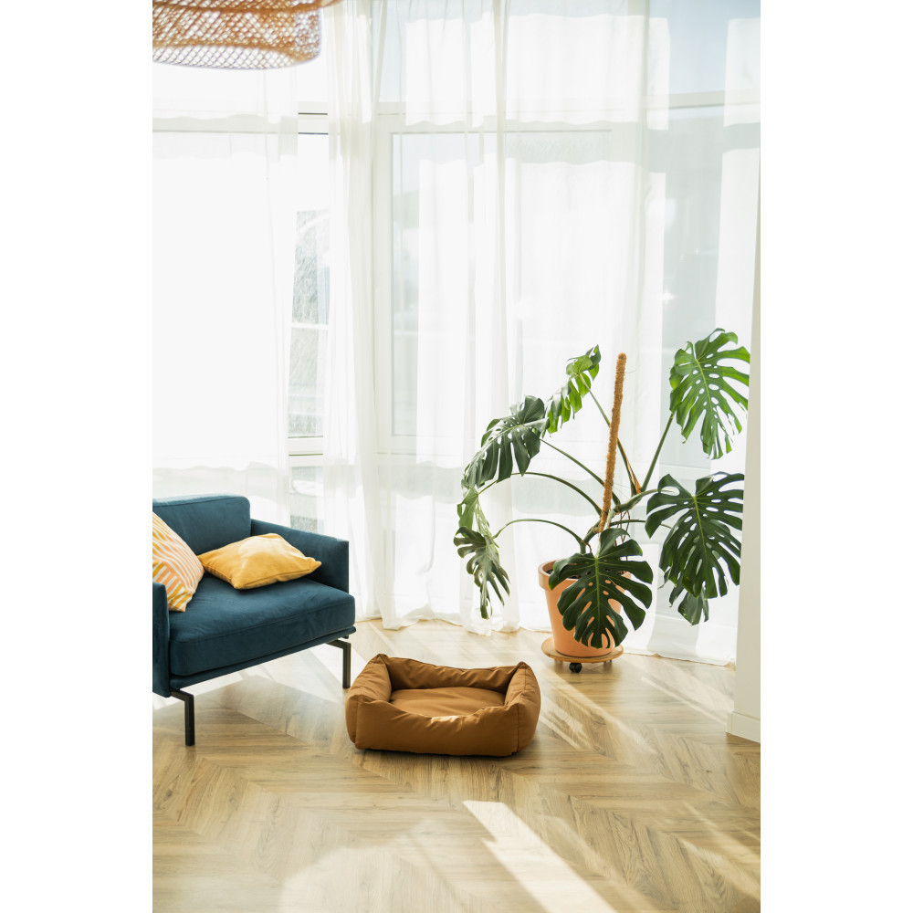 Водовідштовхувальний лежак зі знімним чохлом і двосторонньою хутряною подушкою Incor Коричневий 10040 L (80/60/20) Київ - фото 7