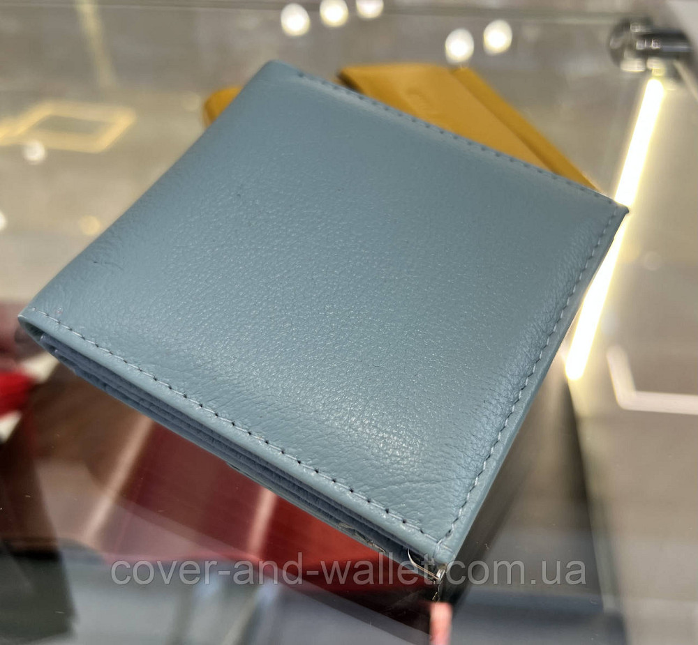 Блакитний жіночий шкіряний гаманець маленького розміру на кнопці Marco Coverna MC 1420 Київ - фото 10