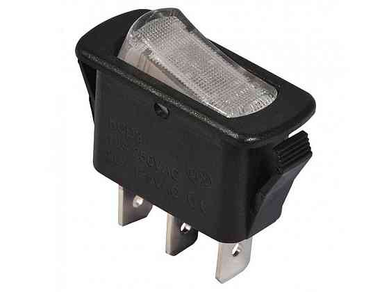 Перемикач 1 клав. білий з підсвічуванням KCD3-101N-12 WH/B 220V ТМ АСКО Київ