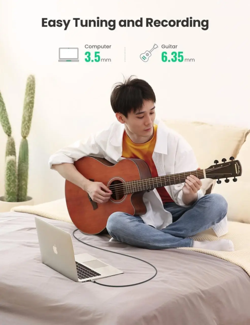 Аудиокабель UGREEN 3.5mm - 6.35mm, 2м, серый Киев - изображение 7