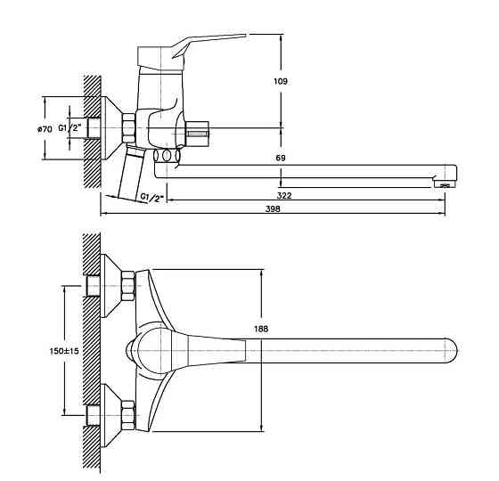 Змішувач для ванни Haiba Zeon 006   ( HB0410 ) 37861 Харків