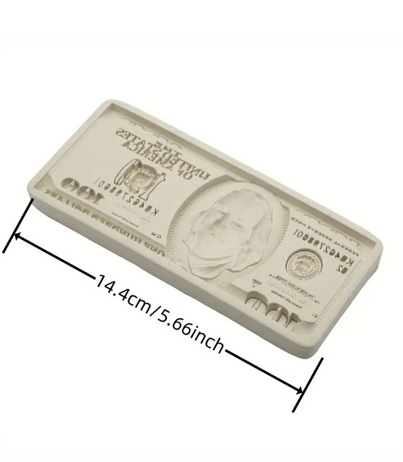 Молд силиконовый Доллары 144 на 60 мм серый Киев - изображение 2