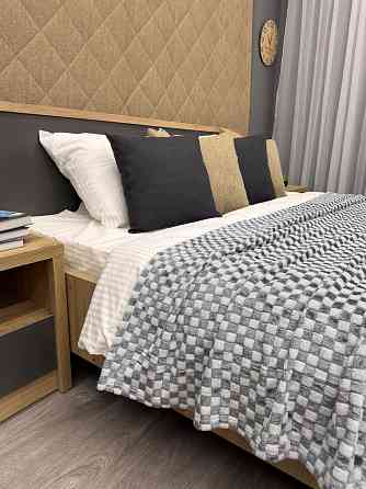 Плед-покривало Шахи 200х210 см (+-5см) Сірий з білим (87-040) Київ