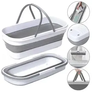 Складная корзина для стирки белья портативный пластиковый моющийся раковин LY-630 Коломыя - изображение 2