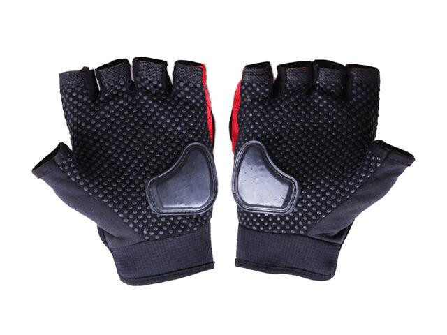 Мотоперчатки всесезонные без пальцев YM001-15 size L мембрана карбон на липучке красные Мукачево - изображение 2