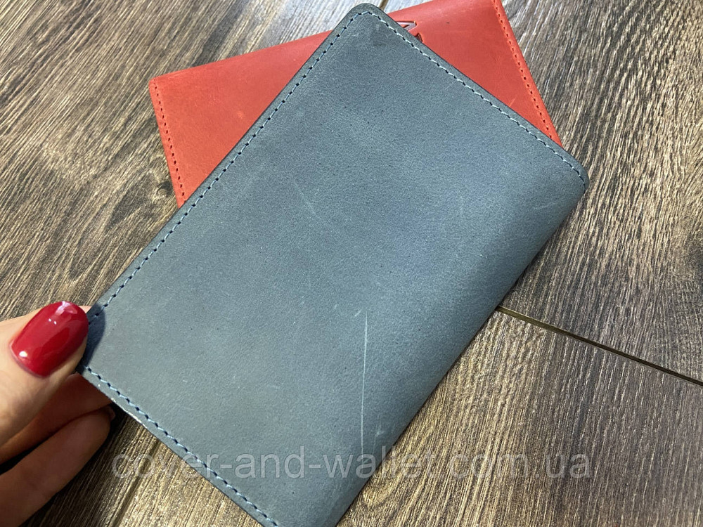 Обкладинка для авто документів із натуральної шкіри синього кольору ST Vintage Київ - фото 5