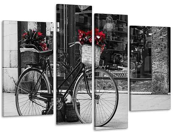 Модульна картина Велосипед Квіти Art-79_4 Київ
